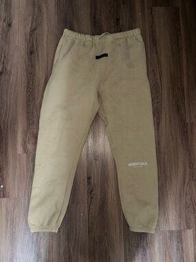 Fear of God Essentials Men's L Sweatpants Joggers Tan Beige Casual Drawstring